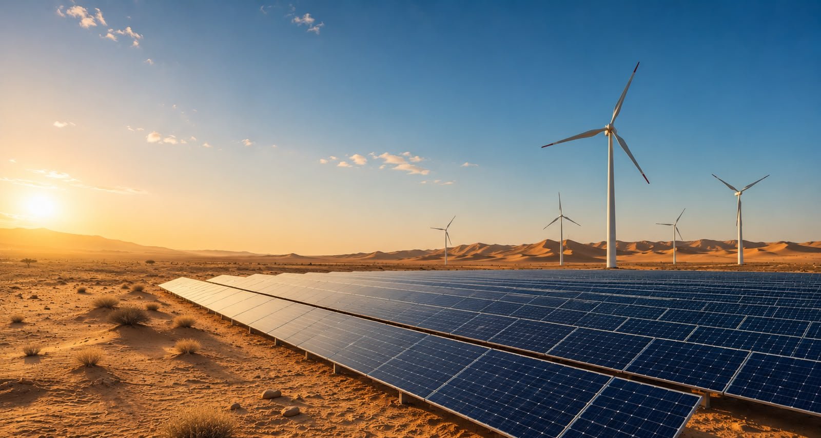 Wind turbines generating renewable energy