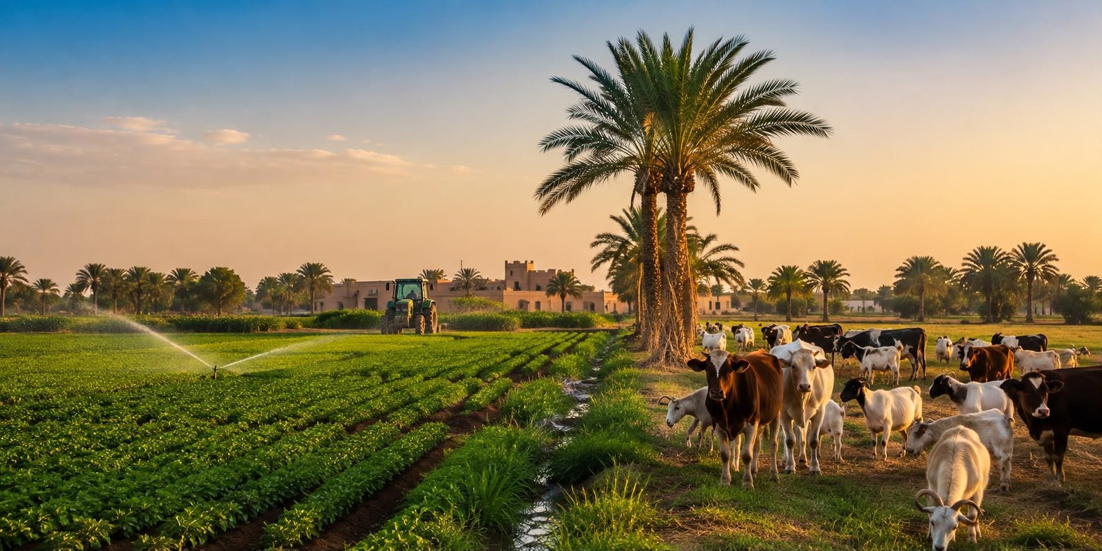 Agricultural fields and livestock farming in Mauritania